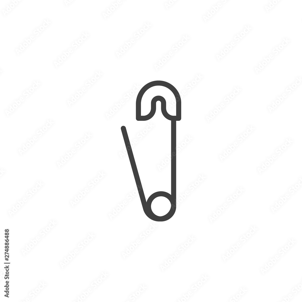 Safety pin line icon. linear style sign for mobile concept and web design. Sewing pin outline vector icon. Symbol, logo illustration. Vector graphics