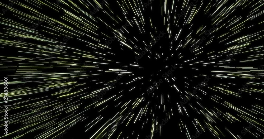 Lightspeed abstract background with moving stars on a black background. animation for speed and acceleration of space and time. Light effect in speed with different colors From point to strings Lightspeed abstract background with moving stars on a black background. animation for speed and acceleration of space and time. Light effect in speed with different colors From point to strings