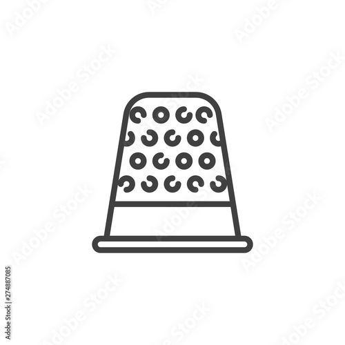 Sewing thimble line icon. thimble linear style sign for mobile concept and web design. Tailor Thimble outline vector icon. Symbol, logo illustration. Vector graphics