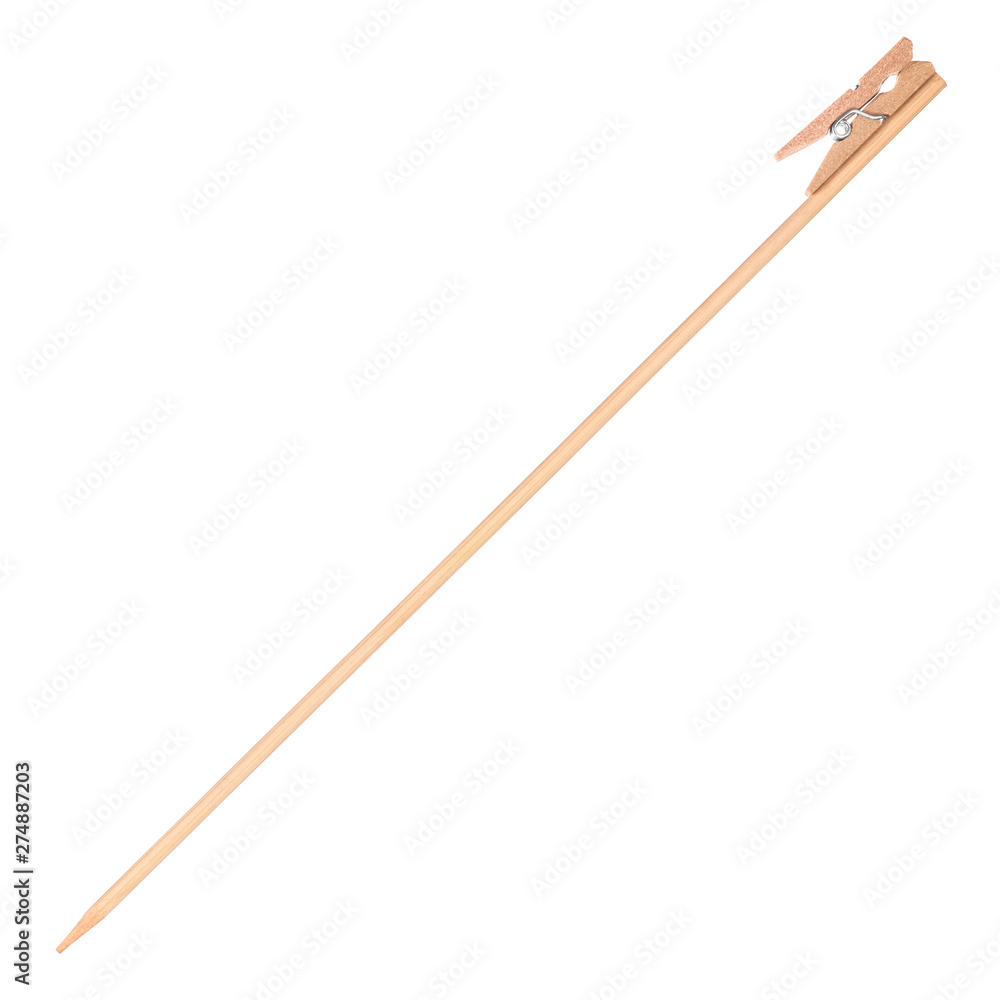 Wooden stick stirrers and canape sticks on white Wooden stick stirrers and canape sticks on white