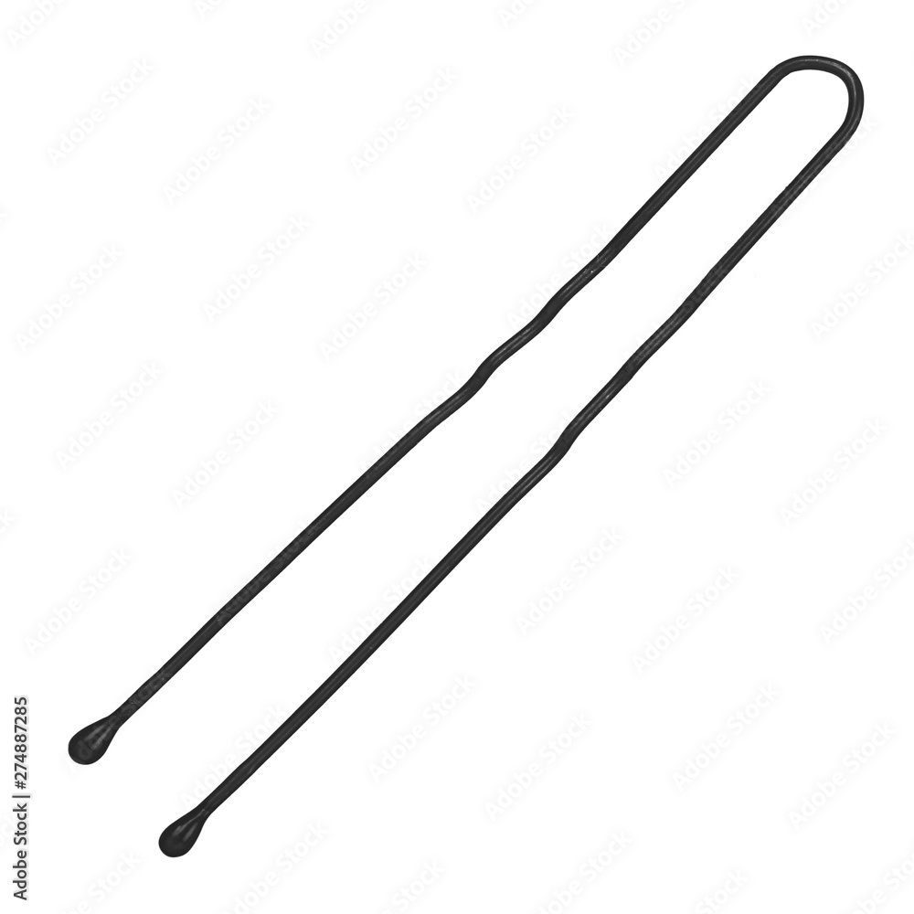 black Hair-clip closeup on isolated white background black Hair-clip closeup on isolated white background