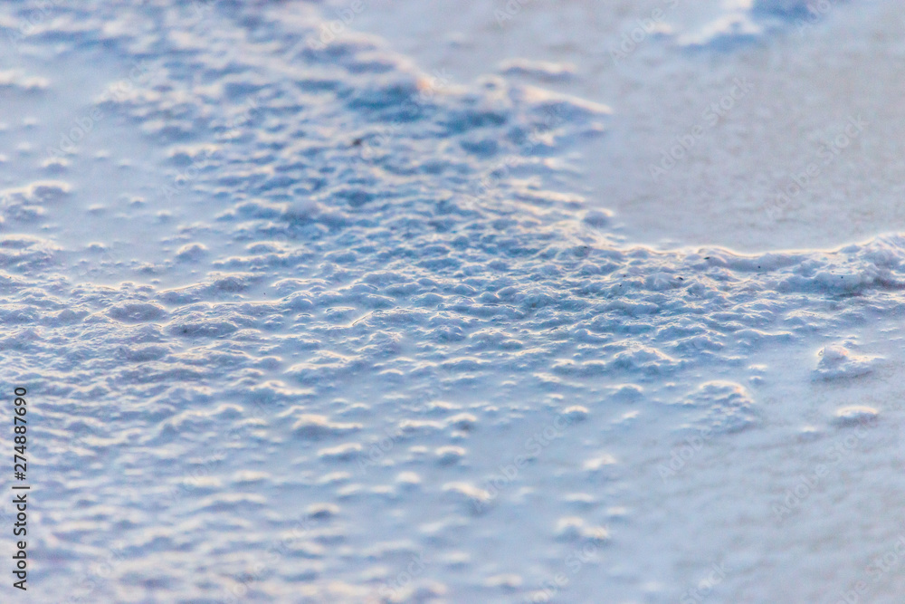 Obraz premium Salt in water in lake. Production of salt in Baskunchak region