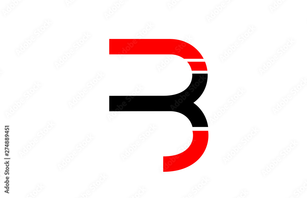 black red B alphabet letter logo icon design sign black red B alphabet letter logo icon design sign