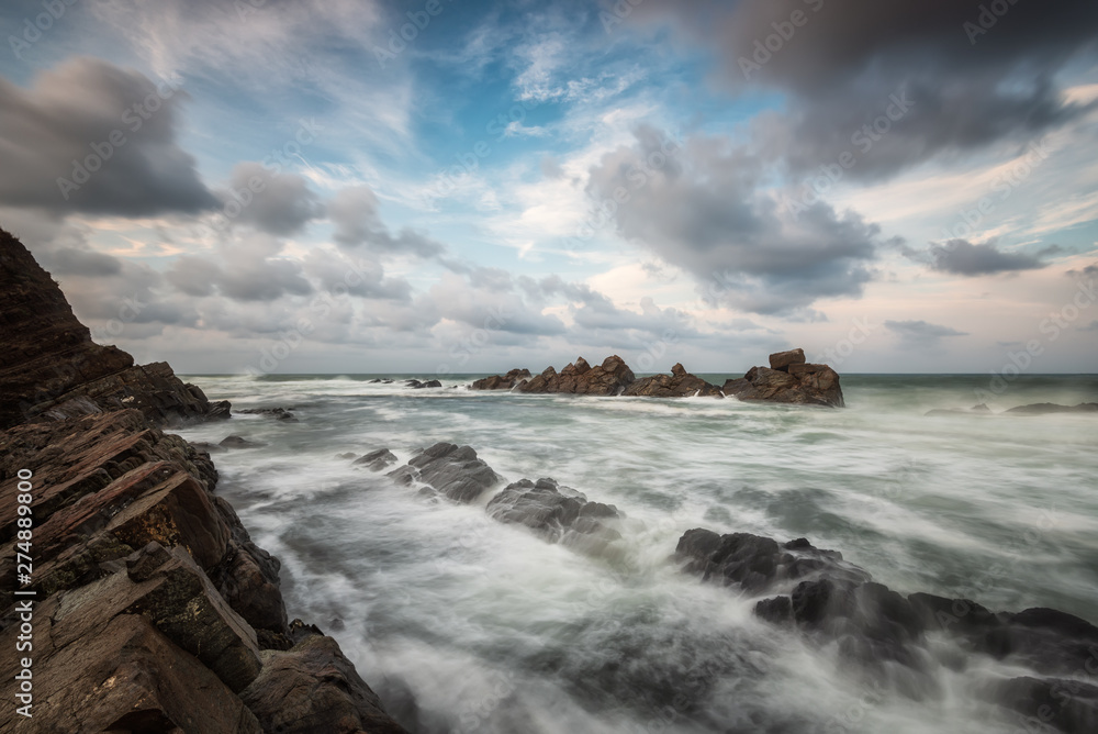At the end of the summer / Magnificent view of the rocky coastline of the Black sea in September At the end of the summer / Magnificent view of the rocky coastline of the Black sea in September