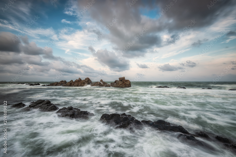 At the end of the summer / Magnificent view of the rocky coastline of the Black sea in September At the end of the summer / Magnificent view of the rocky coastline of the Black sea in September