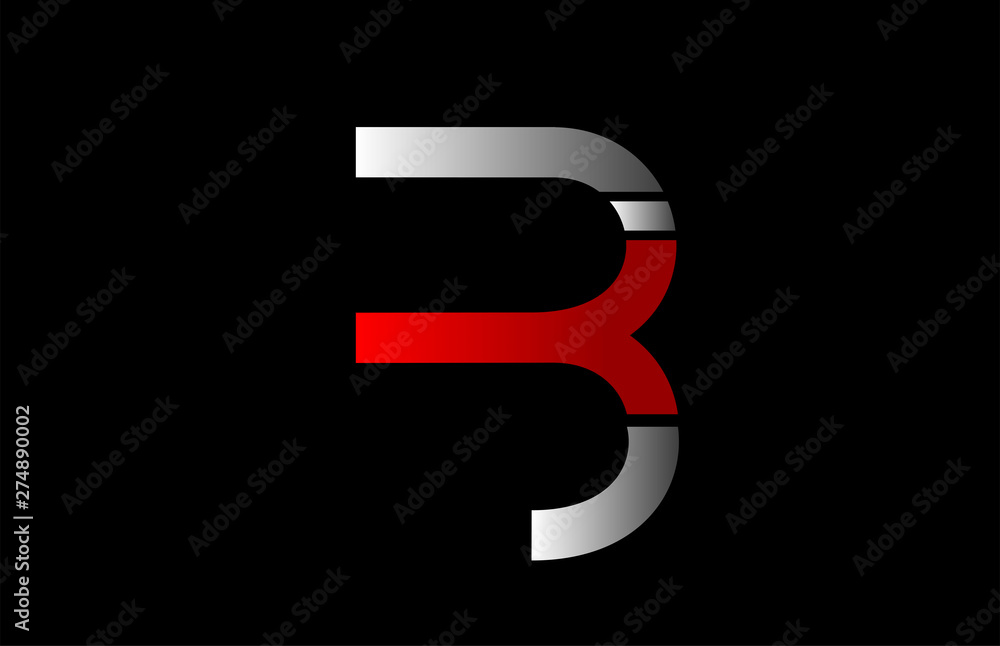 black white grey red B alphabet letter logo icon design sign black white grey red B alphabet letter logo icon design sign