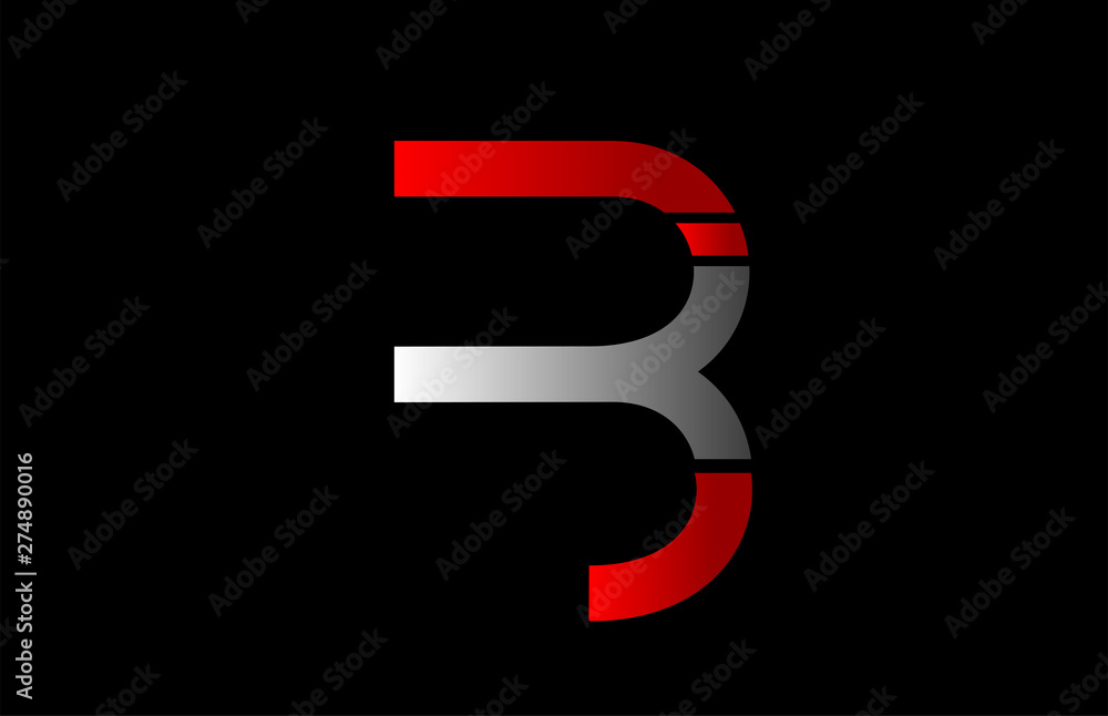 black white grey red B alphabet letter logo icon design sign black white grey red B alphabet letter logo icon design sign