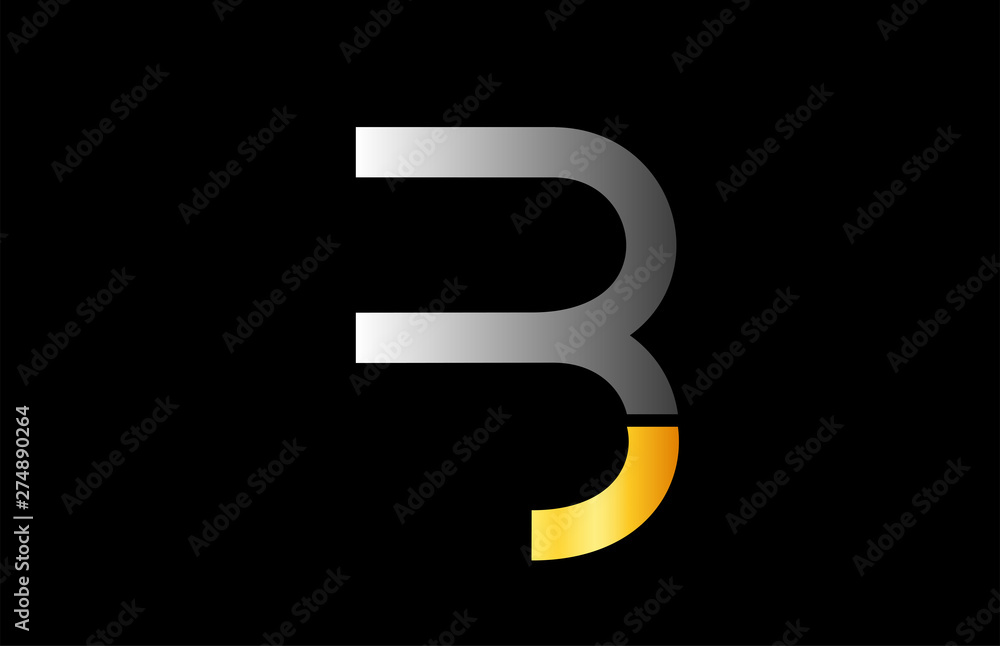 gold golden grey white B alphabet letter logo icon design sign gold golden grey white B alphabet letter logo icon design sign