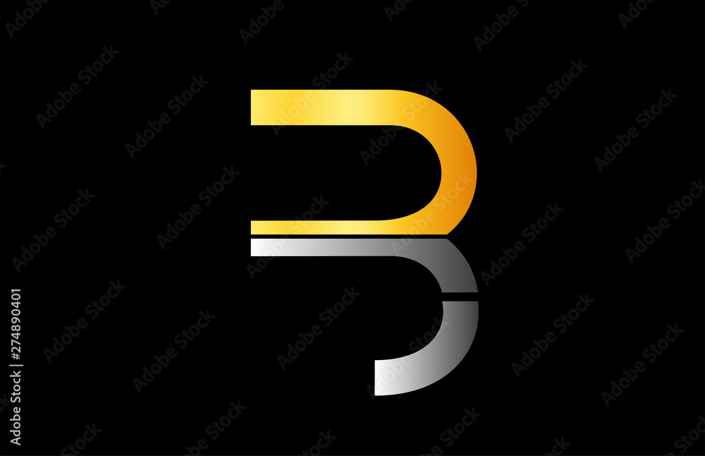 gold golden grey white B alphabet letter logo icon design sign gold golden grey white B alphabet letter logo icon design sign