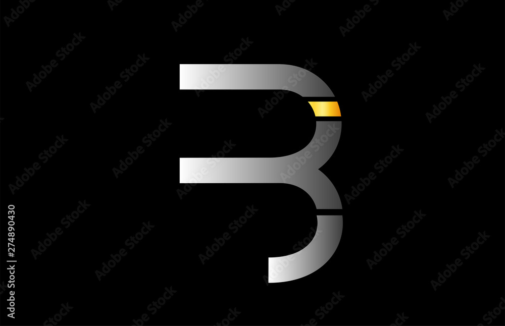 gold golden grey white B alphabet letter logo icon design sign gold golden grey white B alphabet letter logo icon design sign