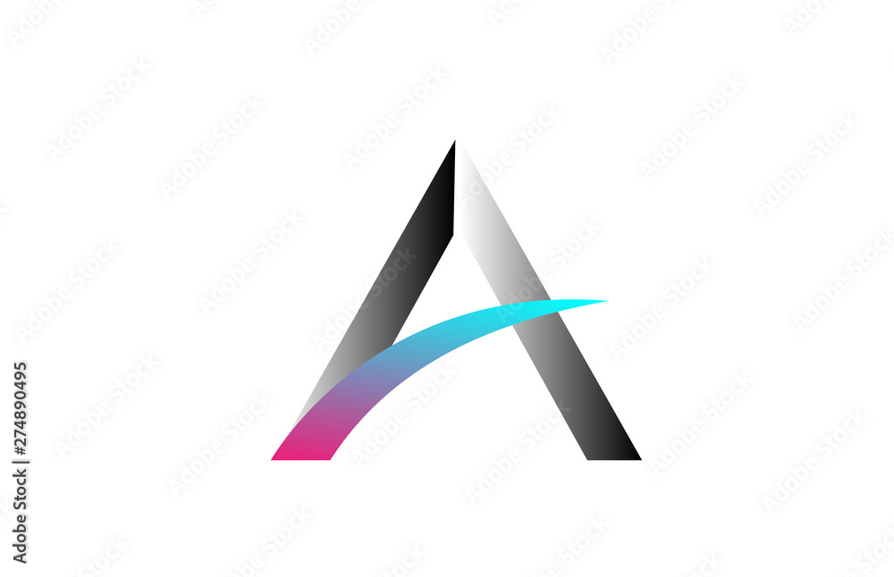 pink blue grey white A alphabet letter logo icon design sign pink blue grey white A alphabet letter logo icon design sign