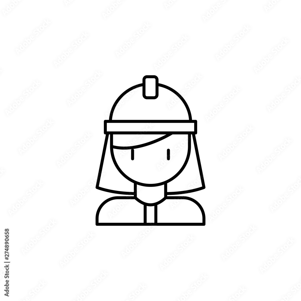 Woman, firefighter icon. Element of firefighter icon. Thin line icon for website design and development, app development