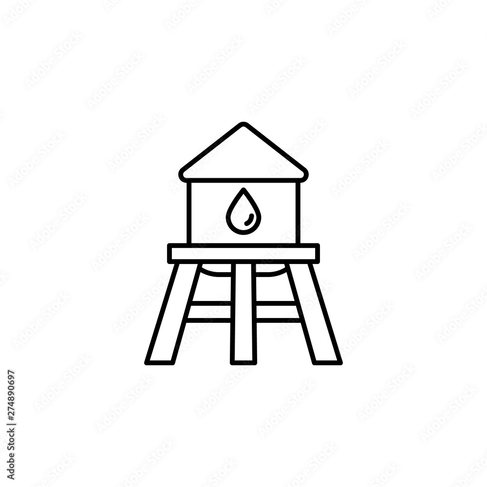 Water tower, firefighter icon. Element of firefighter icon. Thin line icon for website design and development, app development Water tower, firefighter icon. Element of firefighter icon. Thin line icon for website design and development, app development