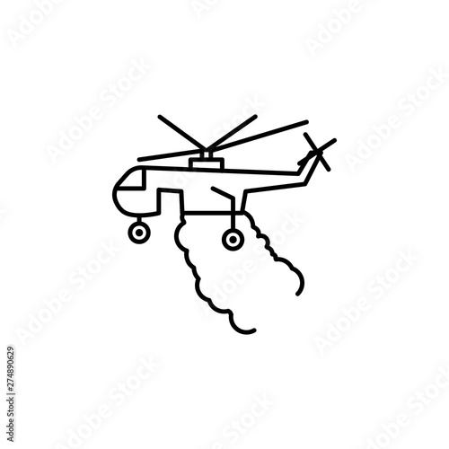 Helicopter, firefighter icon. Element of firefighter icon. Thin line icon for website design and development, app development