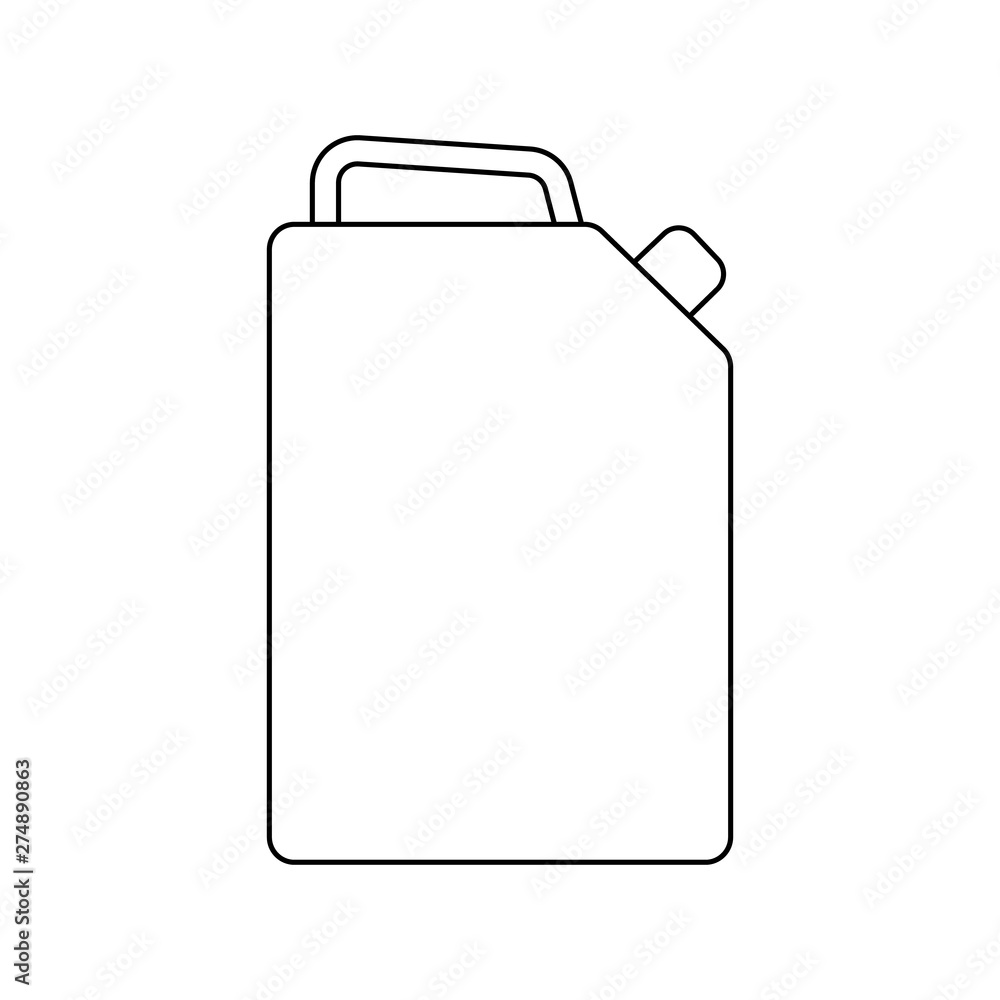 Outline canister of gasoline. Fuel canister icon. Outline canister of gasoline. Fuel canister icon.
