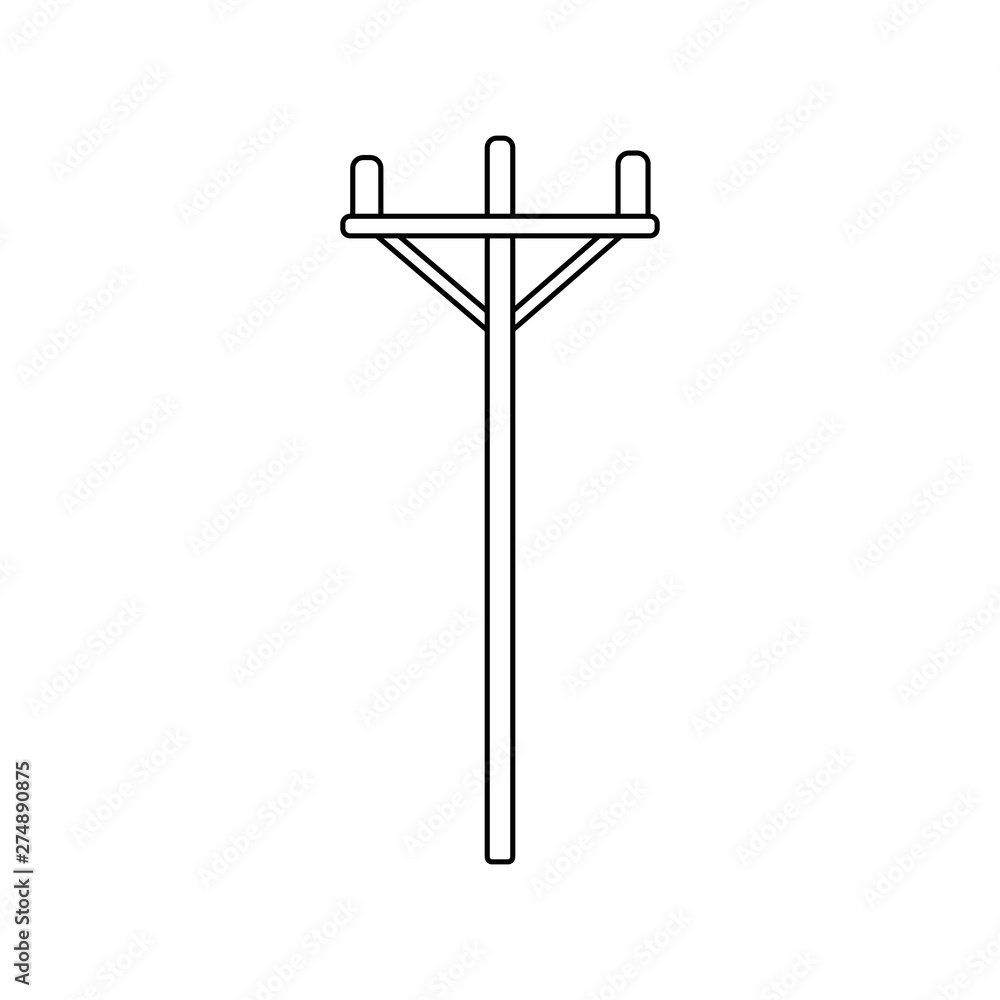 Outline wood power line icon. Power line simple Outline wood power line icon. Power line simple