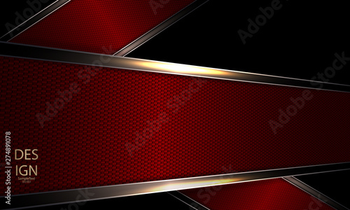 Abstract red dark design with a textural frame and shiny edging