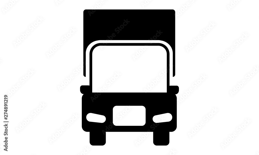 Frontal truck sign icon in trendy flat style for transportation and logistics Frontal truck sign icon in trendy flat style for transportation and logistics