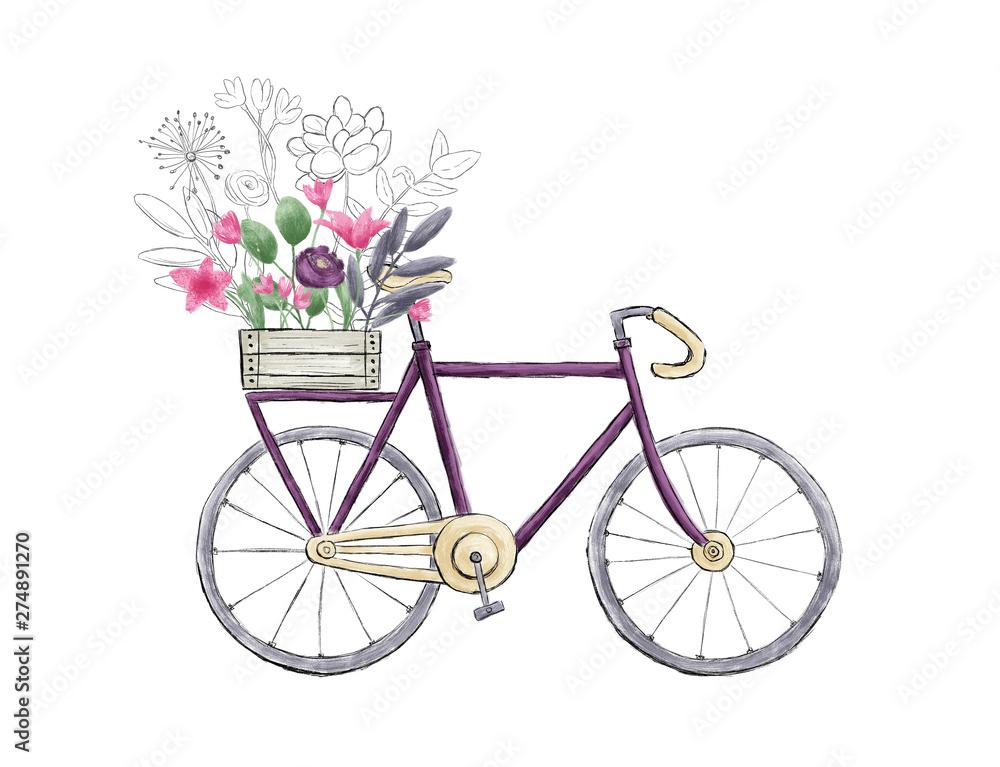 Bicycle with flowers