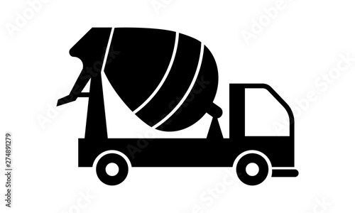 Best concrete mixer truck silhouette for construction and industrial concepts