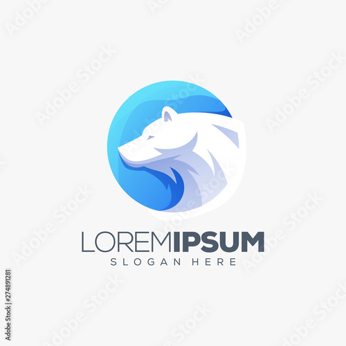 polar bear logo design vector illustration