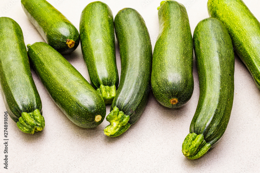 Bright green zucchini