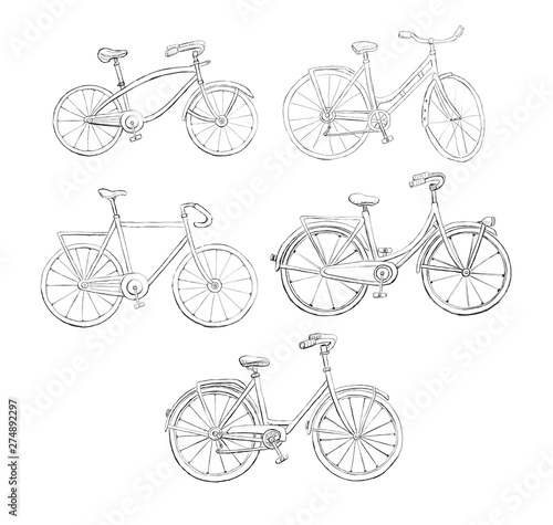 Set of graphic bicycle