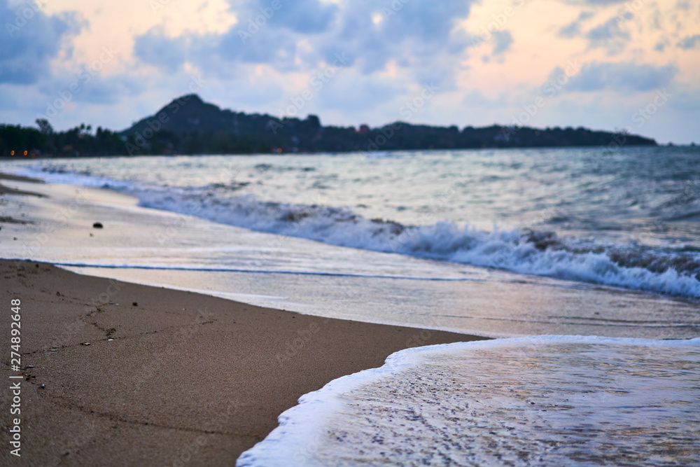 Beautiful tropical beach and sea on sunset Beautiful tropical beach and sea on sunset