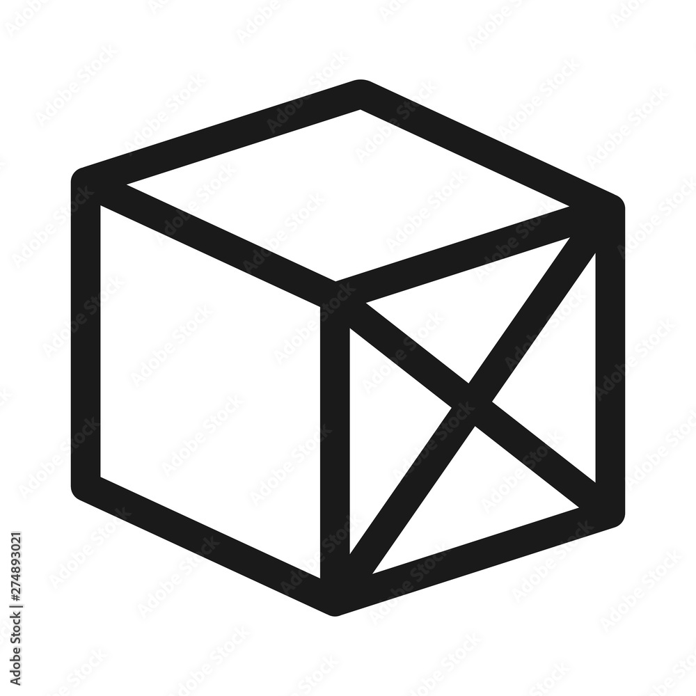 box 3d view - minimal line web icon. simple vector illustration. concept for infographic, website or app. box 3d view - minimal line web icon. simple vector illustration. concept for infographic, website or app.