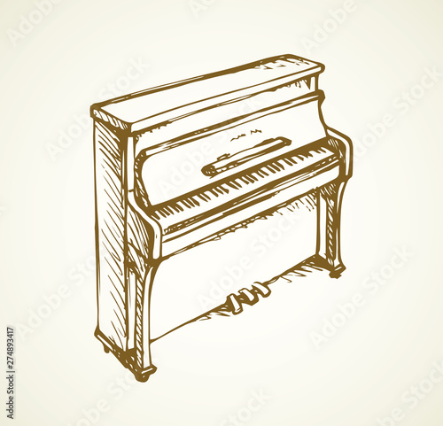 Vector drawing of grand piano