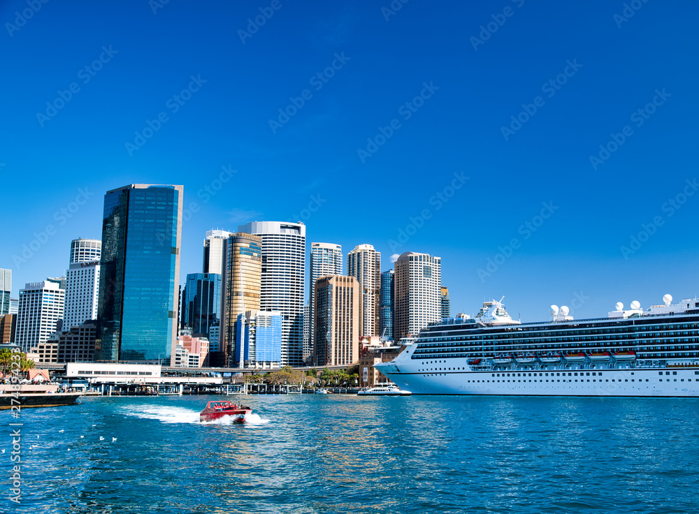 Cruise ship docked in Sydney Harbor, Australia
