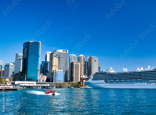 Cruise ship docked in Sydney Harbor, Australia