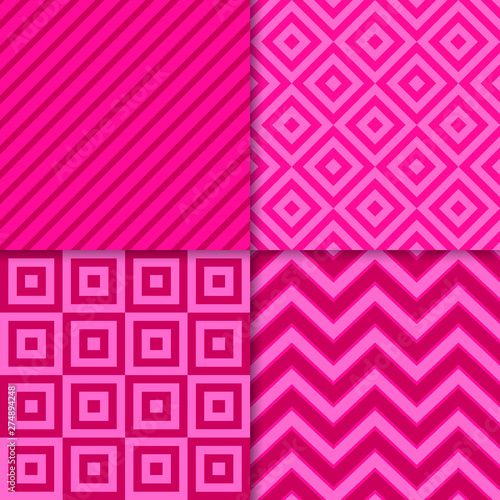 Classic geometric patterns vector set. Textile fabric prints, geometric backgrounds