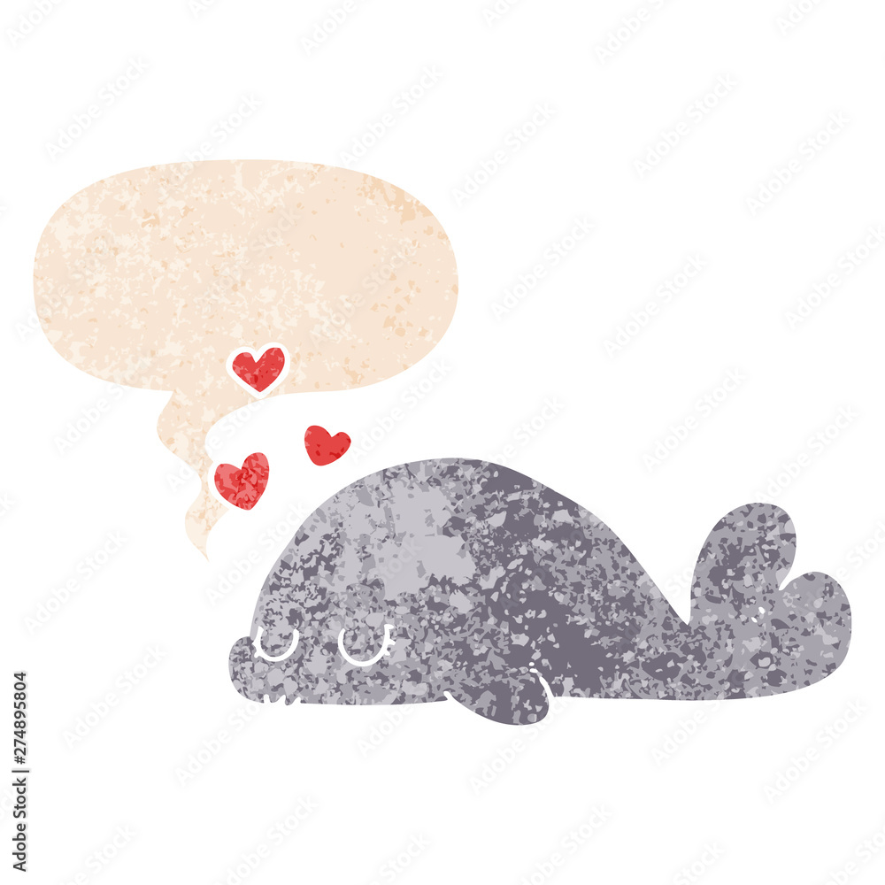 cute cartoon dolphin and speech bubble in retro textured style cute cartoon dolphin and speech bubble in retro textured style