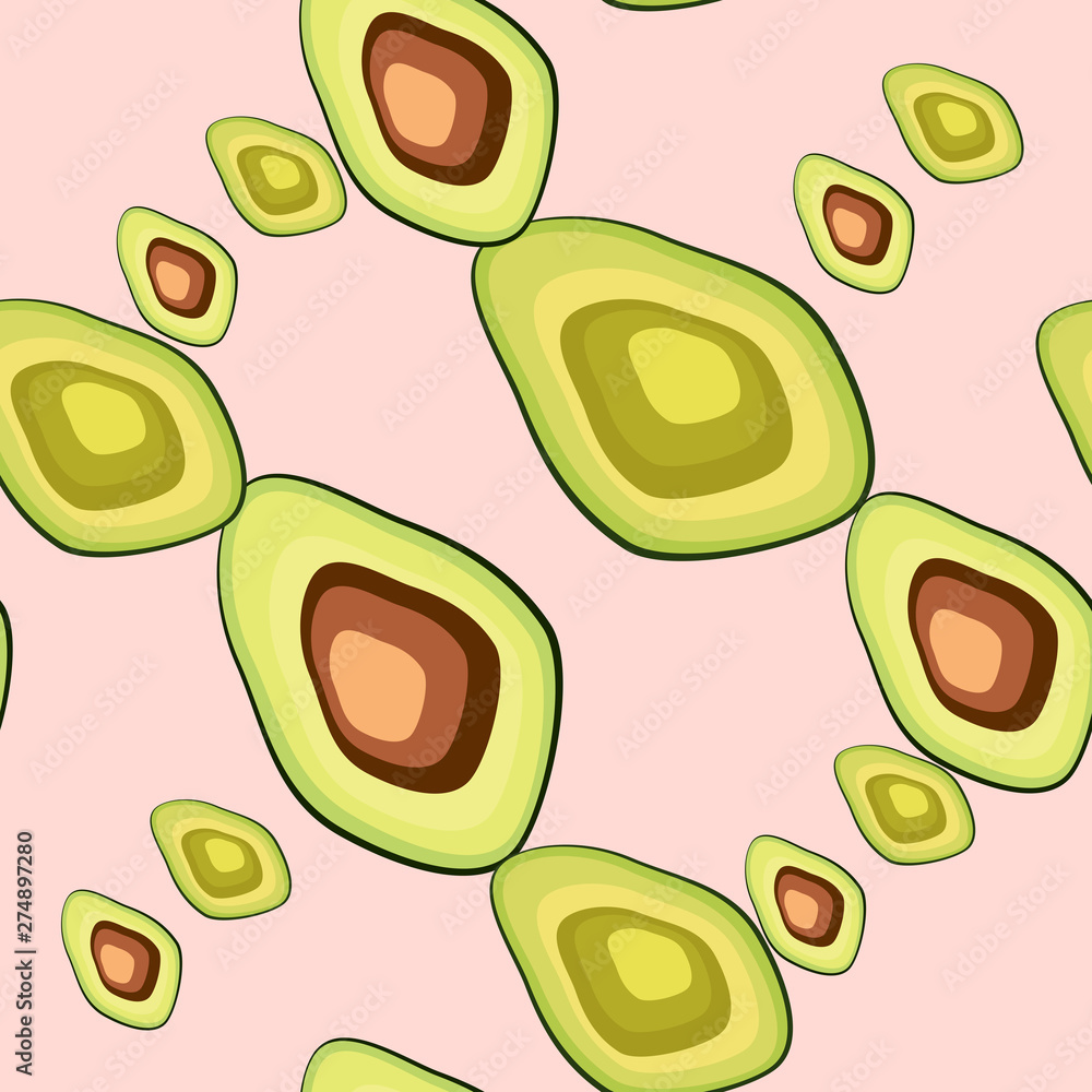 Fresh avocado hand draw seamless pattern.Natural and healthy nutrition. Organic food. Fresh avocado hand draw seamless pattern.Natural and healthy nutrition. Organic food.