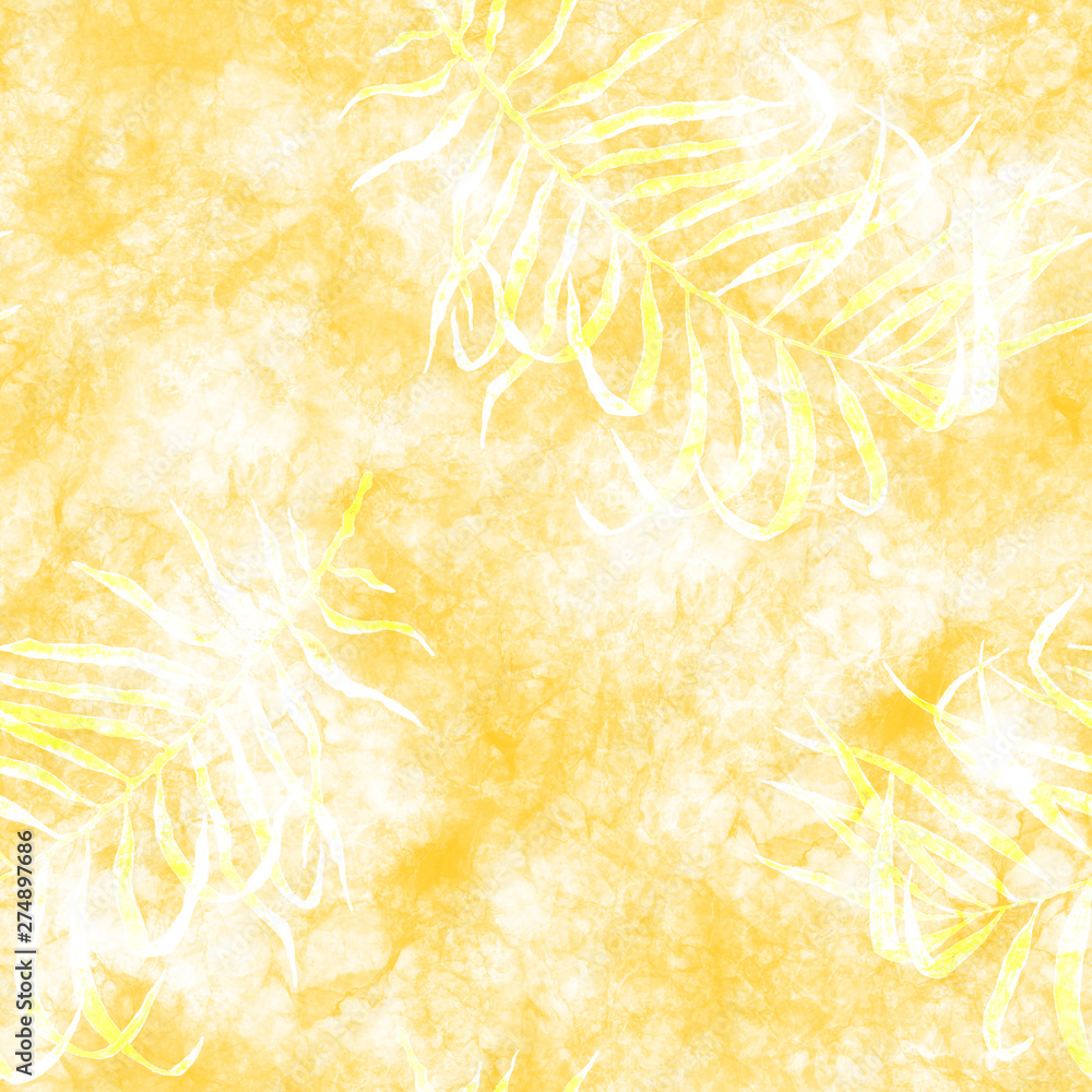 Tropical seamless pattern. Watercolor scattered pa