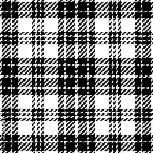 Black and white tartan plaid pattern. Flannel textile pattern / seamless  background. Stock Vector | Adobe Stock