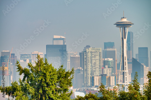 Aerial view of beautiful Seattle skyline