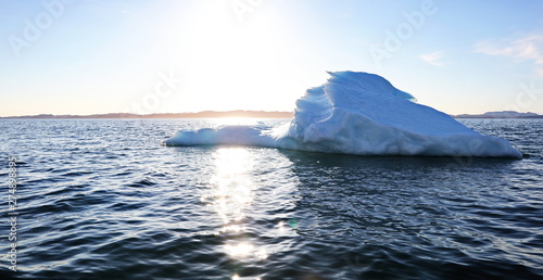 Icebergs in background, landscape Greenland 