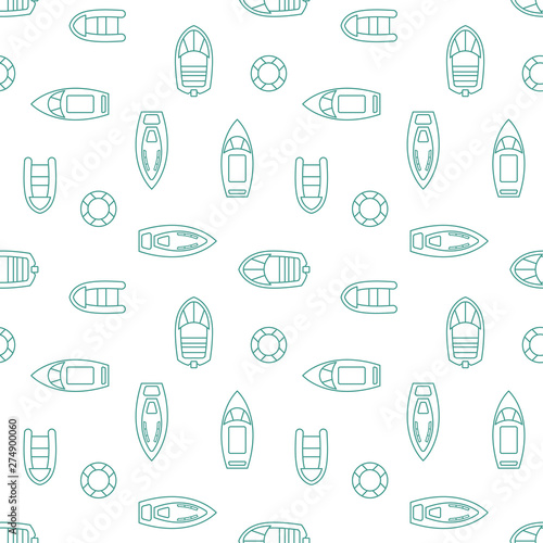 Boats silhouettes seamless pattern