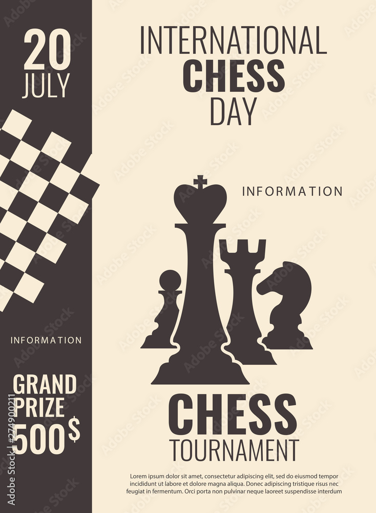 Vector illustration about chess tournament, match, game. Use as ...