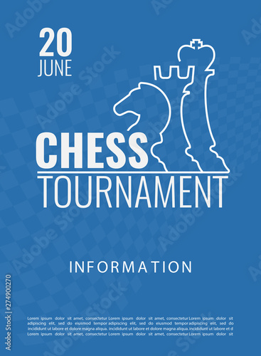 Vector illustration about chess tournament, match, game. Use as advertising, invitation, banner, poster.