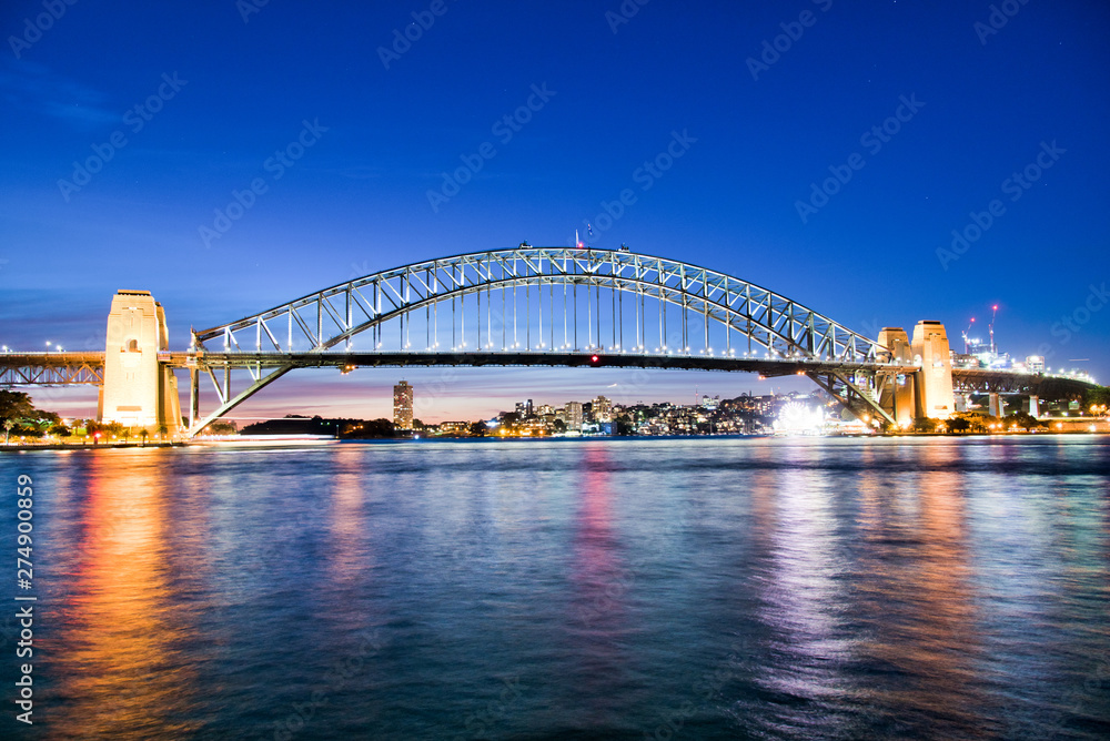 Sydney Harbor Bridge at night, Australia
