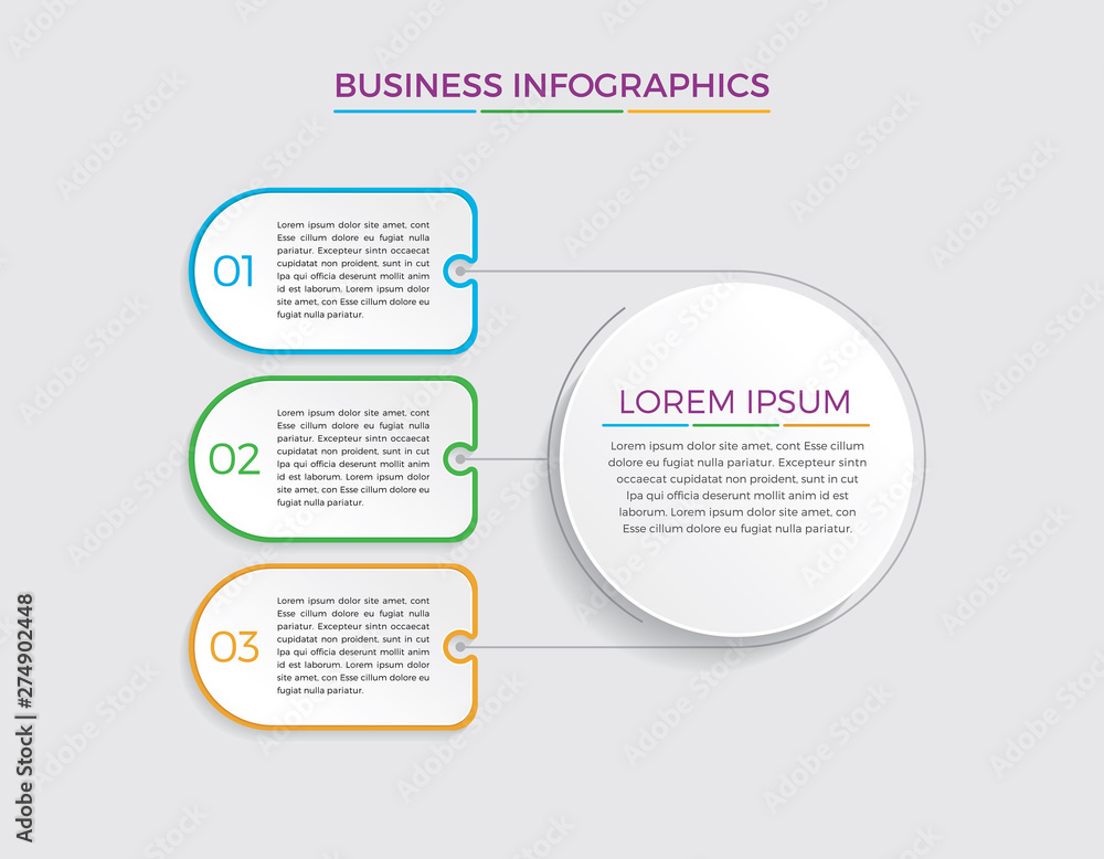 Infographic design vector and marketing icons can be used for workflow layout, diagram, annual report, web design.  Business concept with 3 options, steps or processes. - Vector 