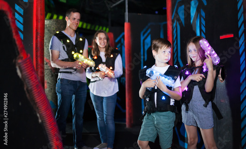 Kids during lasertag game