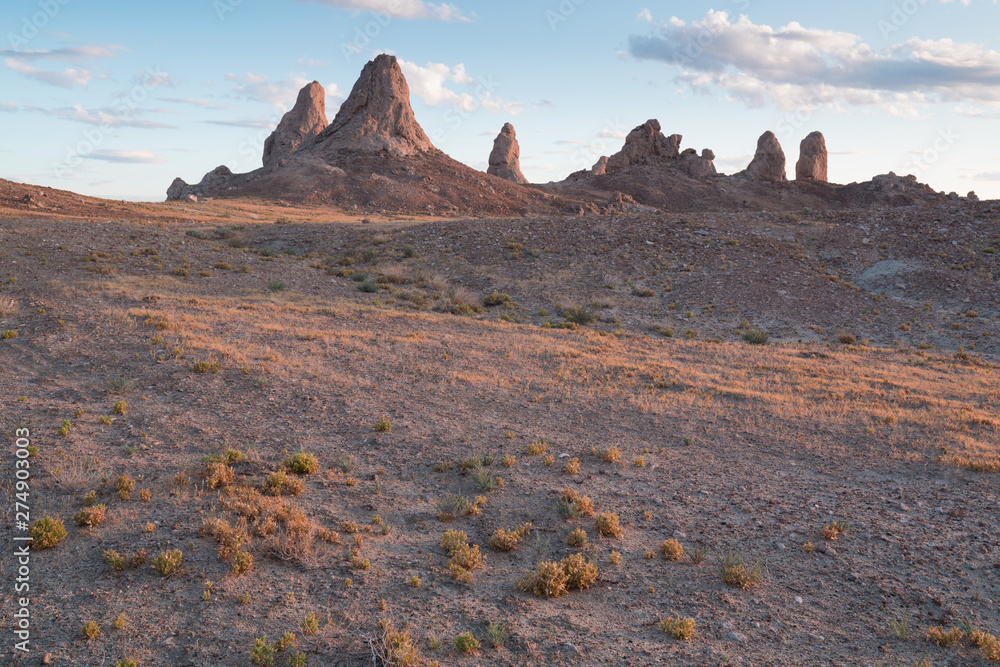Naklejka premium Trona Pinnacles are nearly 500 tufa spires hidden in California Desert National Conservation Area, not far from the Death Valley National Park, California, USA.