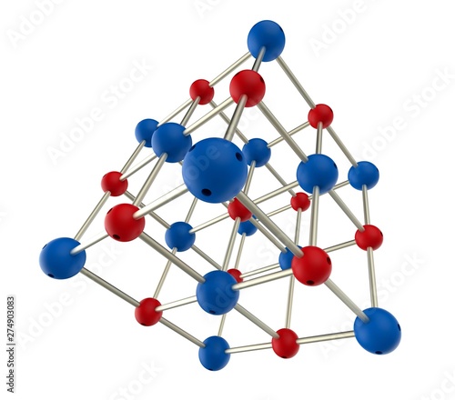 Картината върху платно Crystal structure. Sodium chloride rock salt
