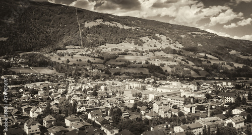 Wallpaper Mural Aerial view of beautiful mountain town in the Alps Torontodigital.ca