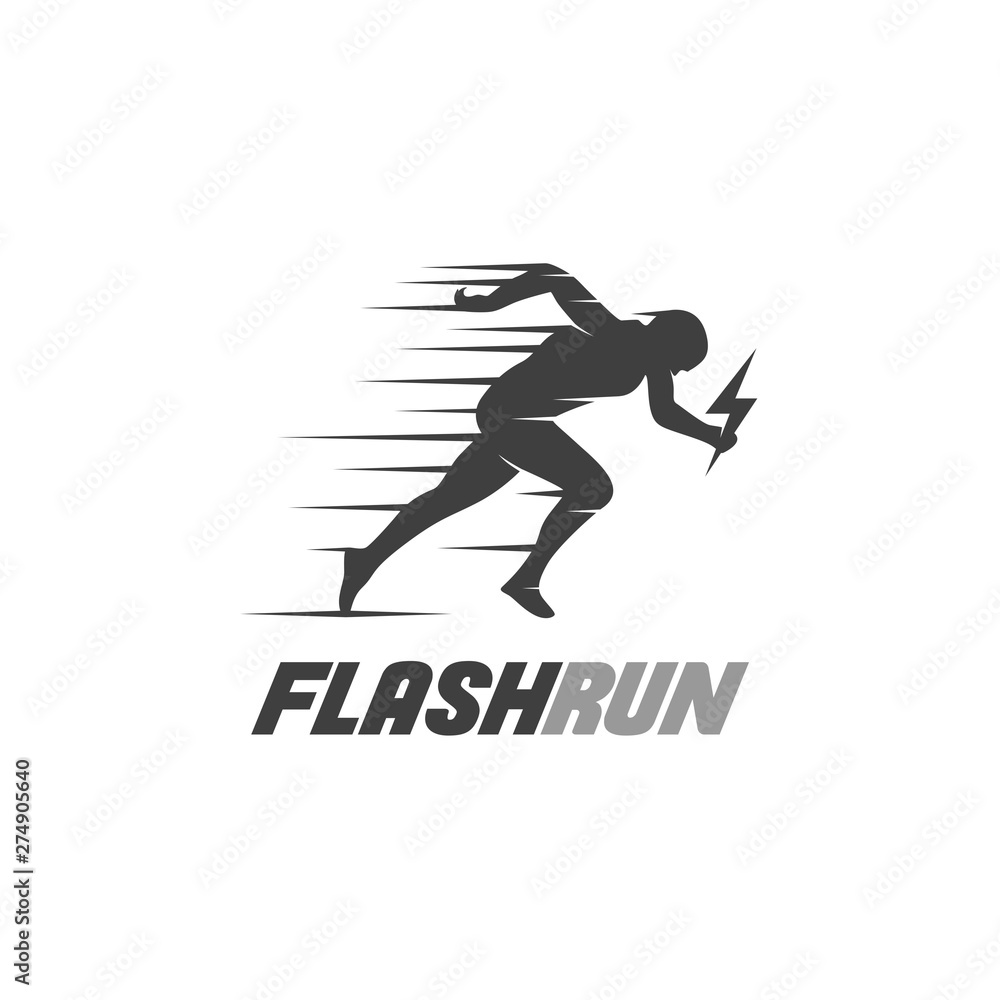 Athletics Flash Run logo design template