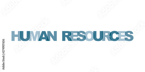 Human resources business card text. Modern lettering poster. Color word art slogan icon. Phrases vector print design elements.